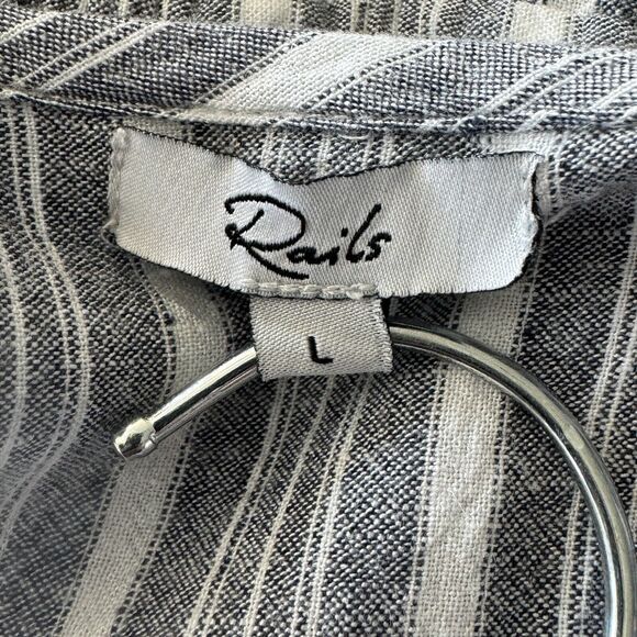 Rails Large Brooklyn Capri Jumpsuit Greenwich Striped Pockets Sleeveless Gray - Picture 6 of 10